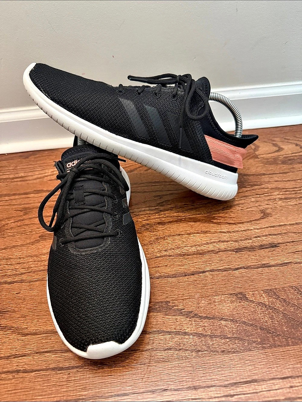 adidas Cloudfoam QT Racer Athletic Shoes Black & Pink US 10